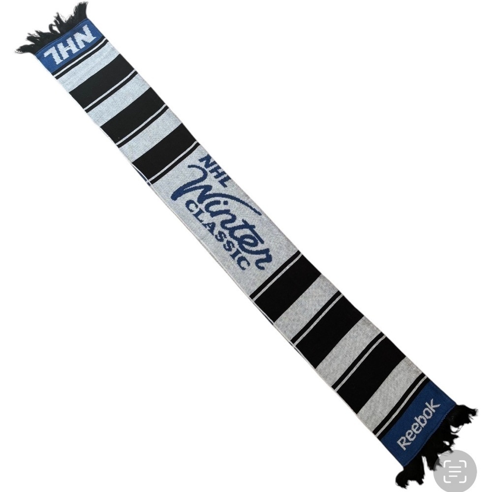 Reebok / NHL Blue and White Winter Classic 100% Acrylic Knit Scarf